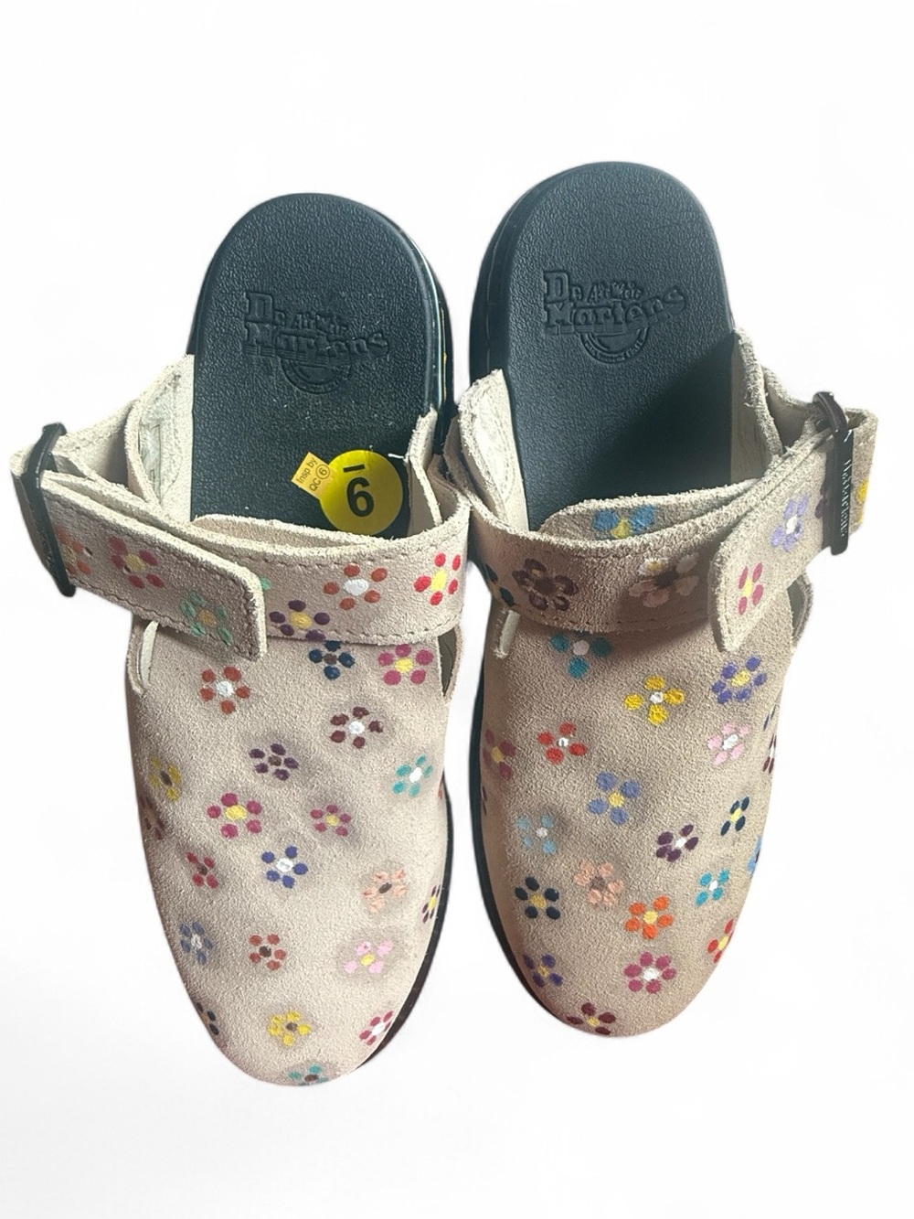 Custom Hand-Painted Dr. Martens Carlson Clogs Floral Sz 9 - Picture 7 of 17